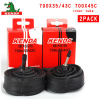 2ชิ้น Kenda จักรยานยางใน700X35/43C 700X45C อเมริกันวาล์วฝรั่งเศสวาล์ว700C ขี่จักรยานจักรยานเสือภูเขายางบิวทิลชิ้นส่วนยาง