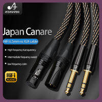 ATAUDIO Hi-Fi 6.5มิลลิเมตรเป็น Xlr สายออดิโอ4N คุณภาพสูง OFC Canare คู่6.35มิลลิเมตร TRS เพื่อ Dual XLR 3Pin สำหรับเครื่องขยายเสียงผสมลำโพง