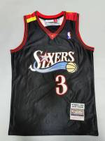 Ready Stock 22/23 Top Quality Mens No.3 Allen Iverson Philadelphia 76Ers Mitchell Ness 2006 Hardwood Classics Swingman Jersey - Black