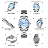 Skmei Women Casual Quartz Watches Original nd Fashion Rhinestones Dial Steel Strap 3ATM Waterproof 5 Color Ready Stock