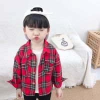 Autumn Baby Boys Long Sleeve Plaid Print T-Shirts Kids Tops Tees Shirts Casual Blouse