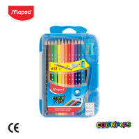 Maped (มาเพ็ด) ชุดสีไม้ 12 สี PEPS สีไม้ด้ามสามเหลี่ยม Maped รหัส CO/832032