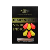 【YF】✇۞❃  6Pcs Fly Fishing Teardrop Strike Indicators Fluorescent Pick (3 3 Red)