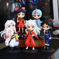 15cm Inuyasha 6-Piece Set Anime Peripls Figure Pvc Doll Ornaments Sesshomaru Kagome Setsuna Moroha Model Decoration Gifts