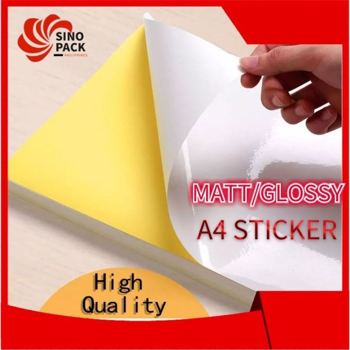 50/100 A4 Sticker Paper Glossy/Matte PRINTABLE STICKER INKJET Lazada PH