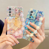 Phone Case เคส VIVO V23 V23e T1x Y33T Y21T Y21A Y33s Y21s Y21 4G 5G Vintage Premium Blu-Ray Rhinestone ภาพวาดสีน้ำมันดอกไม้โทรศัพท์กับสร้อยข้อมือนุ่ม2022