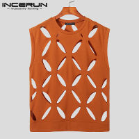 Medussa INCERUN Men Hollow Out Tank Tops Clubwear เสื้อถักหลวม Tee (สไตล์ตะวันตก)