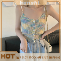 hanshi [2023 new HOT FASHION] lazlook เสื้อชั้นในสตรีถักสีแบบสายเดี่ยวสุดเซ็กซี่เสื้อแขนกุดประดับลูกปัดสำหรับฤดูร้อน