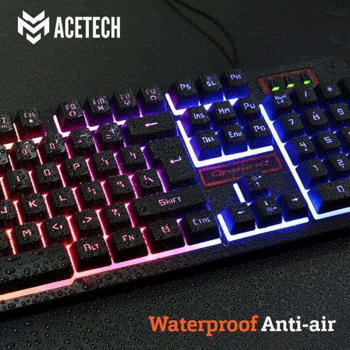 Keyboard Dan Mouse Gaming Acetech K13 With LED Backlite Rainbow cocok