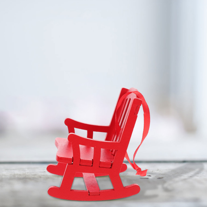 ร้อนเก้าอี้โยกขนาดเล็กเครื่องประดับเฟอร์นิเจอร์มินิอุปกรณ์ตกแต่งบ้านสีแดงไมโครรุ่นอนุสรณ์ม้านั่ง
