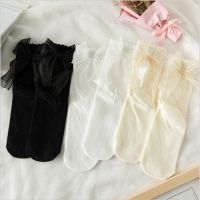 【LZ】▲┇✻  Nova lolita meias japonês jk uniforme meias malha grande arco bolha rendas meias princesa meias de algodão