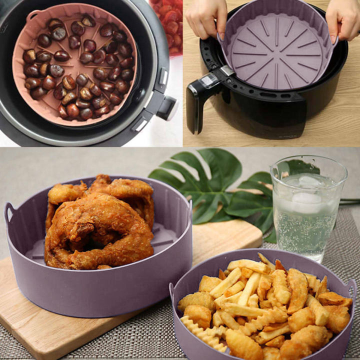 multifunctional-air-fryer-silicone-pot-oven-tools-bread-fried-chicken-pizza-basket-oven-heating-baking-tray-kitchen-accessories