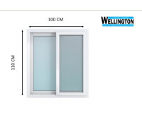 WELLINGTAN TRENDY หน้าต่างไวนิล บานเลื่อน SS 100x110ซม. สีขาว พร้อมมุ้ง