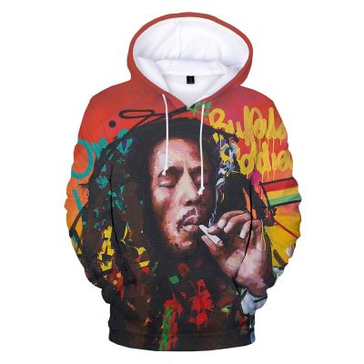 ใหม่ Bob Marley 3D Hoodies นักร้อง Harajuku Streetwear Hooded Sweatshirts ผู้ชายผู้หญิงแฟชั่นลำลองแขนยาว Hip Hop Pullover