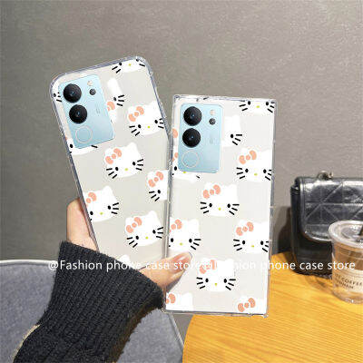 Phone Case เคส VIVO V29 5G VIVO V29e V29 Pro V27e V27 V25e V25 Pro 5G ยอดนิยมเคสนิ่มซิลิโคนวาดการ์ตูนเฮลโลคิตตี้น่ารัก2023