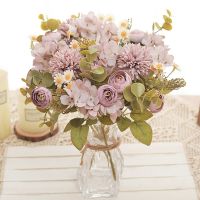 【hot】✲  Silk Artificial Flowers Bouquet Fake Arrangement Wedding Lawn Scene