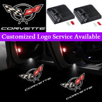 2x Corvette C5 Logo Car Door Welcome LED Lights Projectors for chevrolet