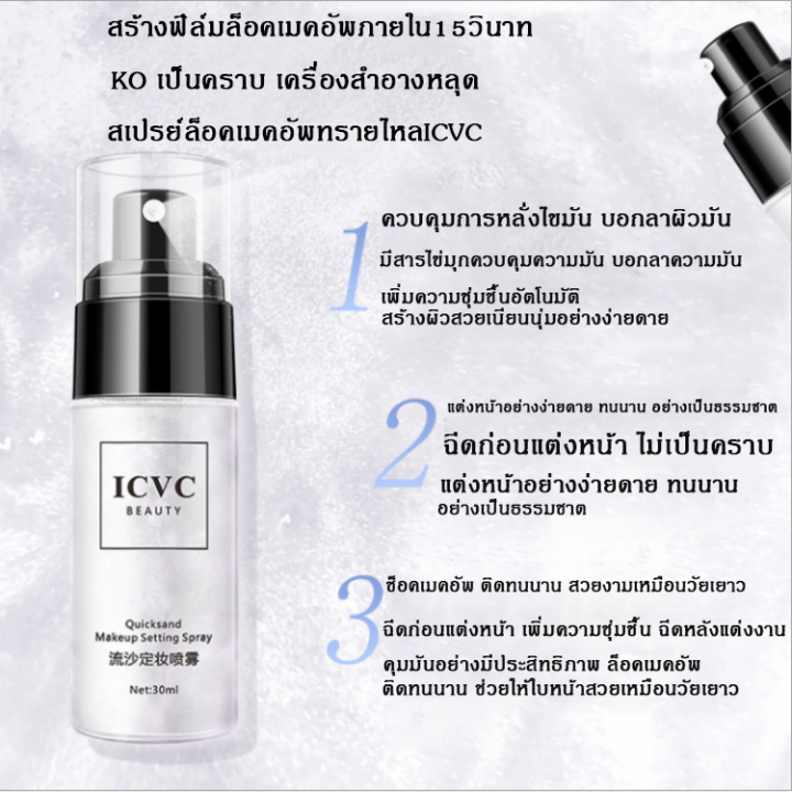 สเปรย์เซ็ตเครื่องสำอาง-ติดทนนาน-icvc-สเปรย์เครื่องสำอาง-สเปรย์แต่งหน้า-สเปรย์น้ำแร่-น้ำแร่ฉีดหน้า-สเปรย์หน้าวาว-สเปรย์ล็อกเมคอัพ-สเปรย์แป้ง-สแปรย์น้ำแร่-สเปรย์ล็อคหน้า-สเปรย์เมคอัพ-makeup-spray