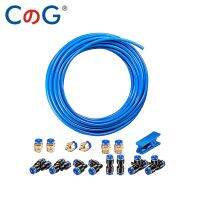 CG 6x4 8x5 Pneumatic Tubing Orange PU Air hose Pipe Tube Kit 5/32 inch or 4mm OD 2.5mm 10 Meter With PC Fitting and Tube Cutter Pipe Fittings Accessor