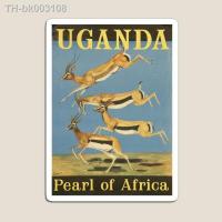▨♕₪ Vintage Travel Poster Uganda Magnet Cute Refrigerator Stickers Decor Colorful Home Funny Baby Children for Fridge Organizer