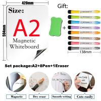 Soft Magnetic Whiteboard Arc Angl A2 Size 16.5"x23.4" for Fridge Dry Erase Board Gift 8 Pen 1 Eraser Magnet Kids Board