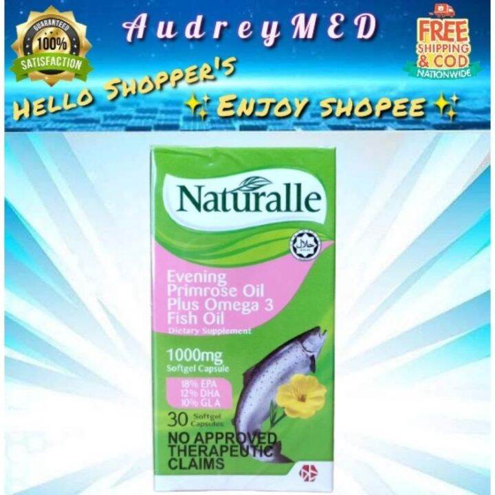 NATURALLE Evening Primrose oil plus Omega 3 Fish oil 1000mg 30 Softgel Capsules Lazada PH