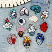 【YF】∋  Fashion Organ Brooch Floral Lung Eyeball Enamel Pin Whale Badge Jewelry