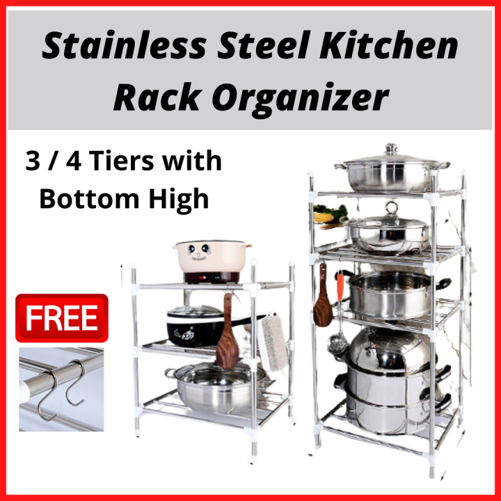 Kitchen Organizer Rack Stainless Steel Rack Storage Pot Racks Stainless