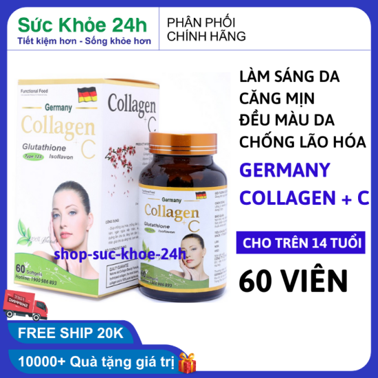 Viên uống đẹp da collagen +c giảm thâm nám tàn nhang, ngừa nếp nhăn - ảnh sản phẩm 1