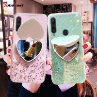 Heart Mirror Sequins Glitter Phone Case For Huawei Y6P Y5P Y7P Y8S Y7A 2020 Y9 Y7 Y6 Y5 Prime 2019 Soft Silicone Cover Phone Cases