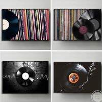 Vintage Vinyl Record ภาพวาดผ้าใบ Graffiti Album Collection Wall Art โปสเตอร์เพลงพิมพ์ของขวัญ Decor