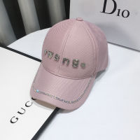 ผู้หญิงสั้น Brim Rhinestone เบสบอลหมวก Hip Hop Streetwear หมวกสไตล์สีเหลืองผู้หญิงเบสบอลหมวก Rhinestones