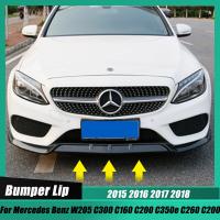 ตัวแยก W205รถสำหรับเมอร์เซเดสเบนซ์ C คลาส C300 C160 C350e C260 C200 2015-2018ด้านหน้าสีดำเงาอุปกรณ์เสริมกันชนรถรถยนต์