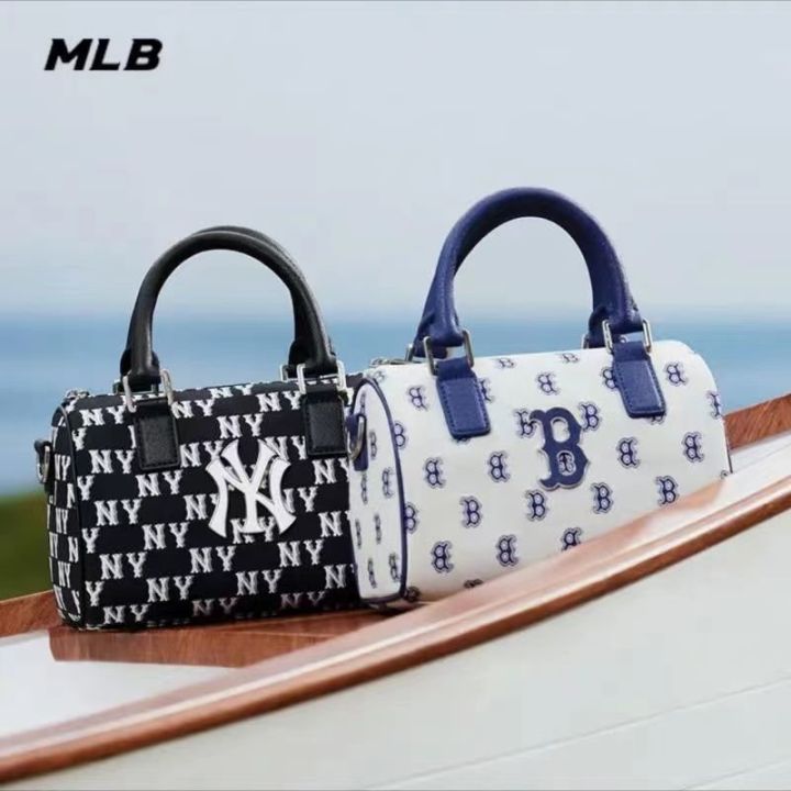 mlb-official-ny-korea-ml-boston-handbag-men-and-women-retro-ny-pillow-bag-embroidery-street-fashion-net-red-trendy-messenger-bag