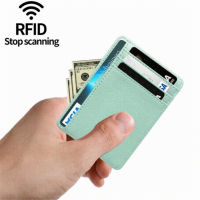 【CW】Slim Wallet RFID Blocking Minimalist Credit Card Holder Leather Wallet Credit ID Card Cover Purse Money Case Bag for Men Women
