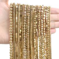 ☄❁ AAA Retention Color Natural Stone Irregular Geometric Beads Gold Plated Hematite Beads For Jewelry Making Diy Bracelet Necklace