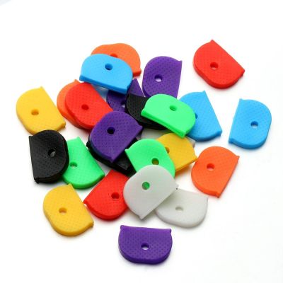 【CW】❧  12/24/32pcs Color Cap Covers Identifier Tags Soft Silicone Holder Keyring Label Keys Organizer