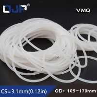 White Silicon Ring Silicone O ring 3.1mm Thickness OD 105/110/120/130/135/140/150/170mm Rubber O-Ring Seal Gasket ORing Washer Gas Stove Parts Accesso