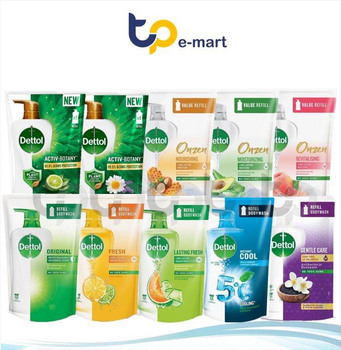 Dettol Shower Gel Refill Pouch 850ml / Dettol Onzen 850ml/ 500ml/ Activ