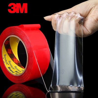 Strong Clear Double Sided Tape 3M 6/8/10/15/20/30/40mm Width Nano Tape Transparent Washable Adhesive No Trace Stickers Decor Adhesives  Tape