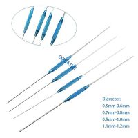 eChenZiWoDianZiKeJiYo 4ชิ้น/เซ็ต Stainles Steel/titanium Double Lacrimal Passage Probe Ophthalmic Flushing Tool Veterinary Ophthalmic Eye Instrument