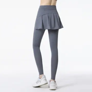 Skirted Leggings Gym Yoga Pants Fitness Tennis Skirt Women Trainning Clothes  Golf Wear Pockets Running Workout Sports Tights