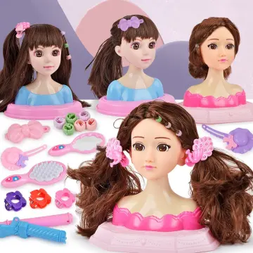 Half Body Makeup Hairstyle Doll Mannequin Head Pretend Play Toys Girls Gift