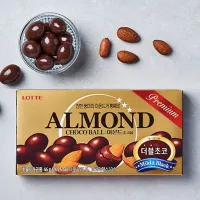 [สินค้าใหม่]lotte almond choco ball ขนมอัลมอนด์เคลือบช็อคโกแลต จากเกาหลี 아몬드 초코볼 46g