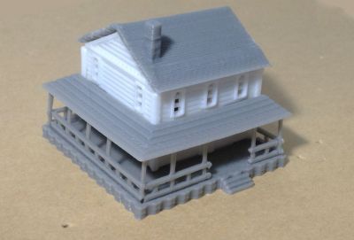 Outland Models Country 2-Story House White Z Scale 1:220 Train Railway Layout