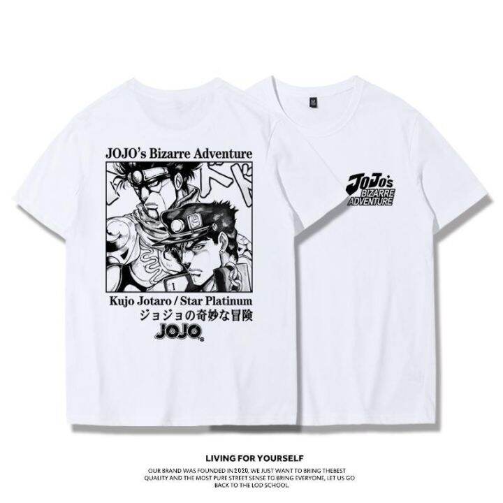 เสื้อยืด-sorajo-jotaro-kira-yoshikage-ภาพเคลื่อนไหวร่วมกันอุปกรณ์ต่อพ่วง-jojos-bizarre-adventure-เสื้อยืดชายน้ำแขนสั้น