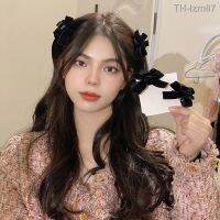 ? เครื่องประดับ South Korea grasp velvet bow clip clamps to tire black shark clip hairpin go back large hair temperament