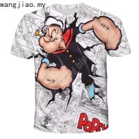 Anime Character Summer Top Classic Popeye T-shirt 3D Printing men and women tee Novelty Fashion T-shirt Hip Hop Streetwear  Shirts