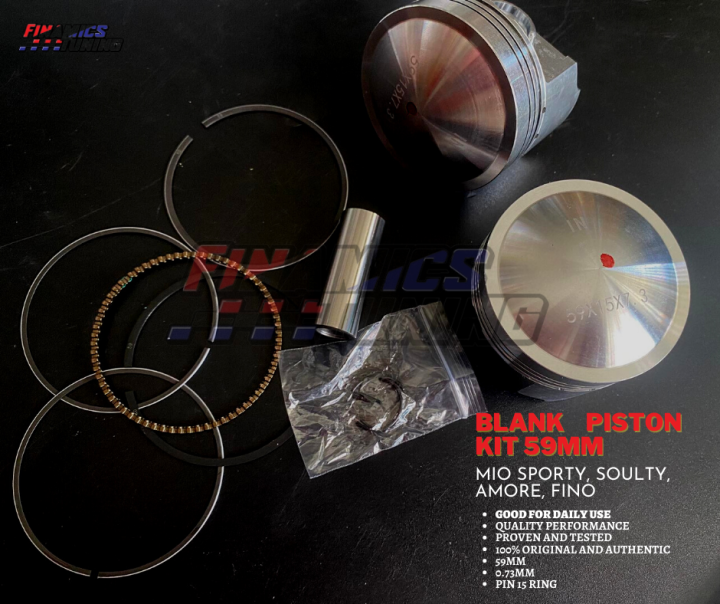 59mm BLANK PISTON KIT MIO SPORTY 0.73mm PIN 15 RING RACING PERFORMANCE