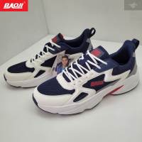 BAOJI ของแท้ 100% รองเท้าผ้าใบชาย รองเท้าออกกำลังกาย รุ่น BJM783 สีขาวกรม SIZE 41-45